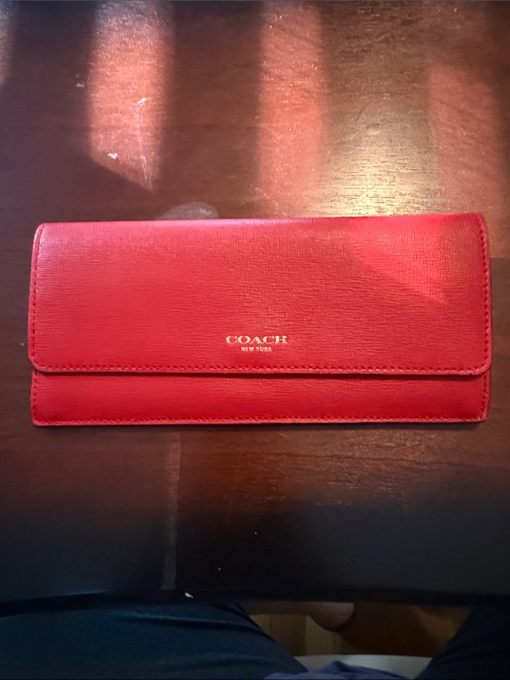 Coach Red Leather Continental Wallet